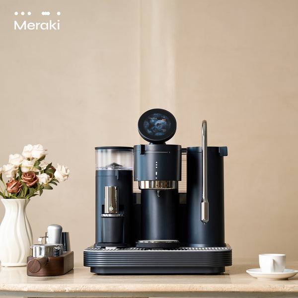 Meraki portafilter maskine - Espresso maskine dobbelt kedel med PID roterende pumpe og Timemore kværn